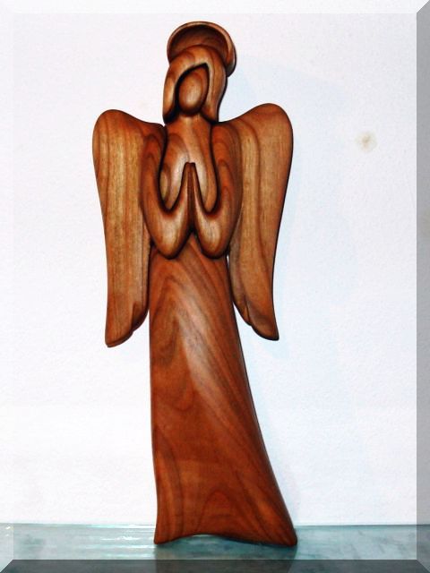 Dřevořezba, soška andělíček se svatozáří