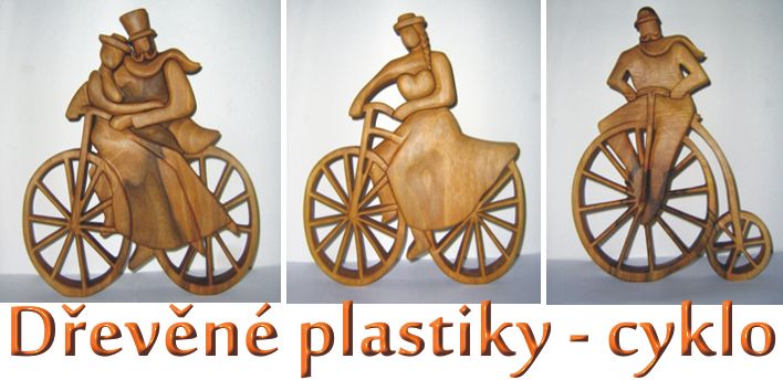 Dřevěné plastiky - téma cyklistika