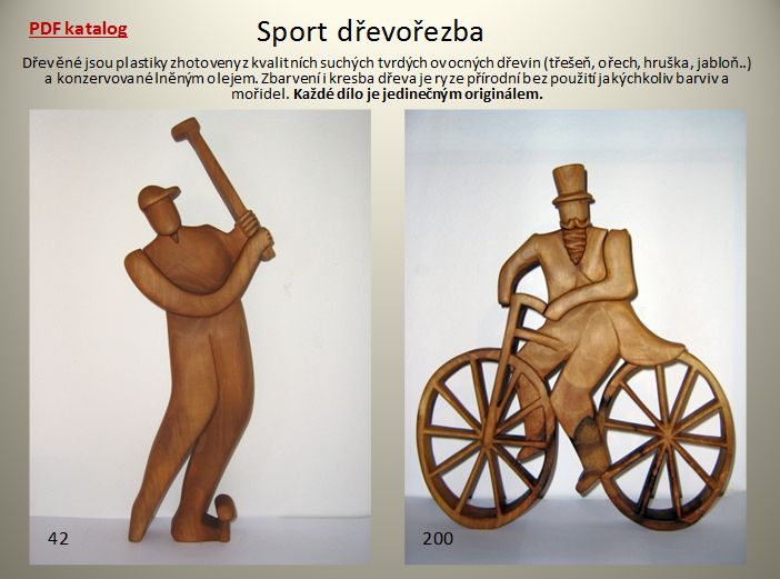 Katalog dřevěných plastik - sport, cyklistika