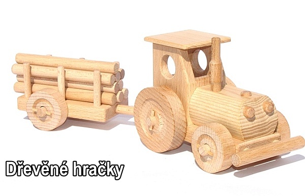 Dřevěné hračky traktor