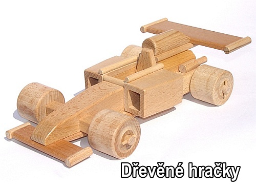 Dřevěné hračky, zavodní auto, formule F1 pro děti