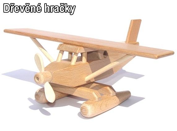 Dřevěné hračka hydroplán, vodní letadlo