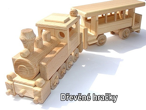 Dřevěné hračky, lokomotiva úzkokolejná, vláček