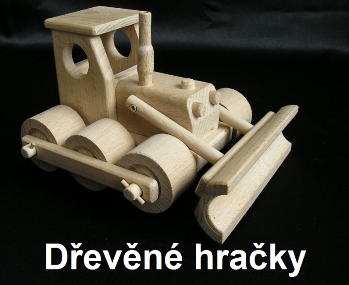 Buldozer, dřevěné hračky