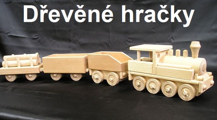 Dřevěné hračky, vagóny k lokomotivě pro děti