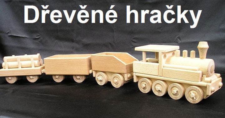 Dřevěné hračky, vagony k parní lokomkotivě