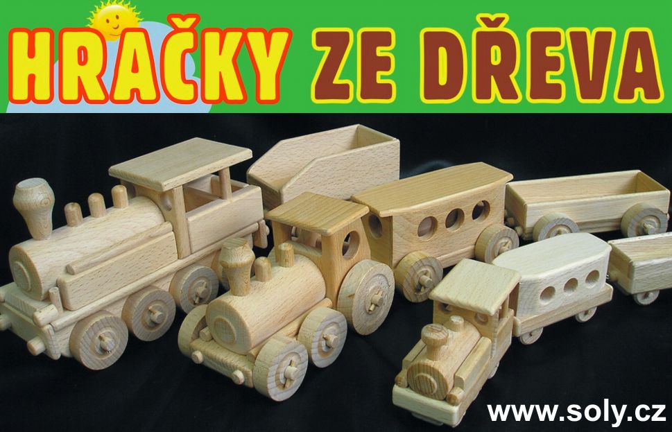 Dřevěné hračky - vláčky a lokomotivy