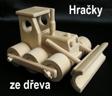 buldozer ze dřeva, hračka