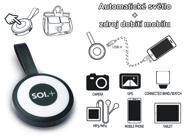 SOI.+ inteligetni lampička s externí nabíječkou mobilů