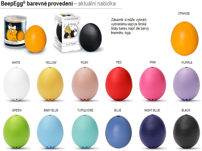 Barevné možnosti reklamního předmětu BeepEgg