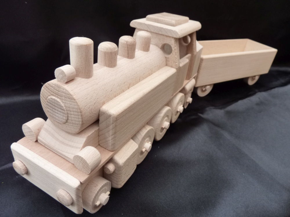 Parní lokomotiva, dřevěná hračka