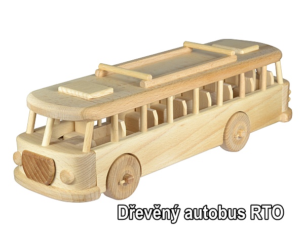 Dřevěné hračky, starý autobus škoda 706 RTO