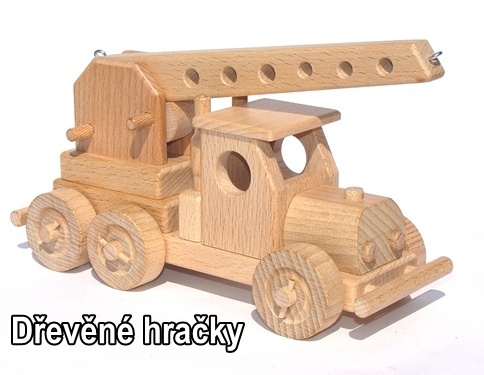 Dřevěné hračky, pojízdný jeřáb Praha PV3S na hraní pro děti