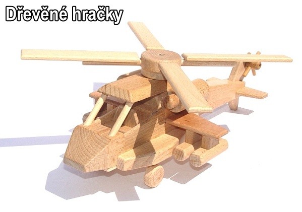 Dřevěné hračka dětská helikoptéra na hraní