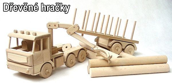 Dřevěné hračky,lesní dopravní prostředky tahač na dřevo