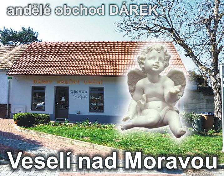 Andělé sošky v obchodě Dárek ve Veselí nad Moravou