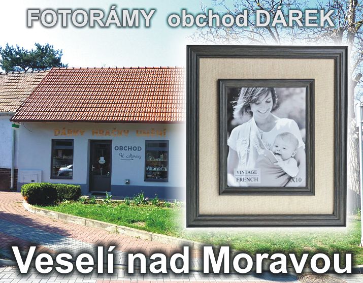 Obchod fotorámečky v obchodě Dárek ve Veselí nad Moravou