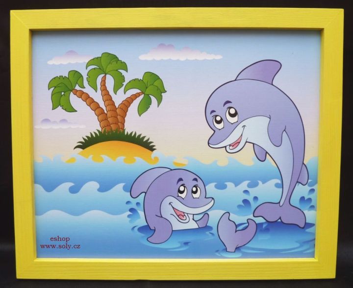 Malovane dětské obrazky delfin-more