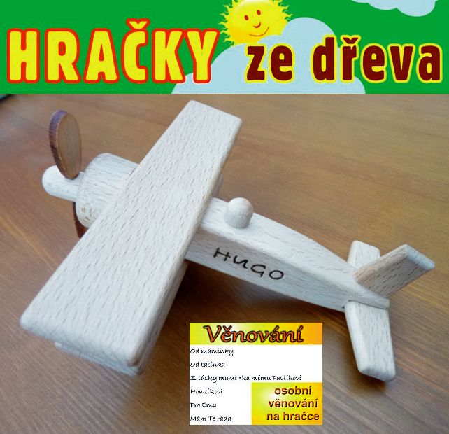 Letadlo, hračky s věnováním dárek