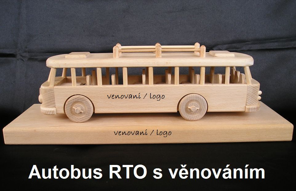 Autobus RTO ze dřeva, dárky a hračky s věnováním
