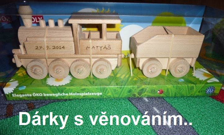 Dárky s věnováním lokomotiva, hračka