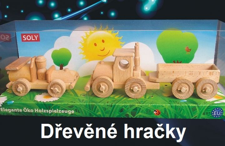 Nákladní auto a závodníčka. Dřevěné hračky