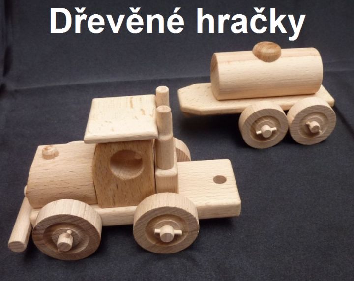 Dřevěné hračky, cisterna nákladní auto