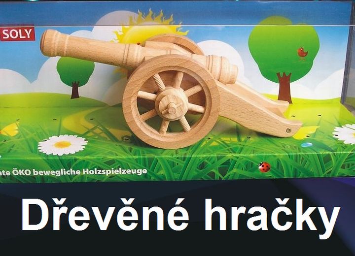 Vojenské kanóny, dřevěné hračky