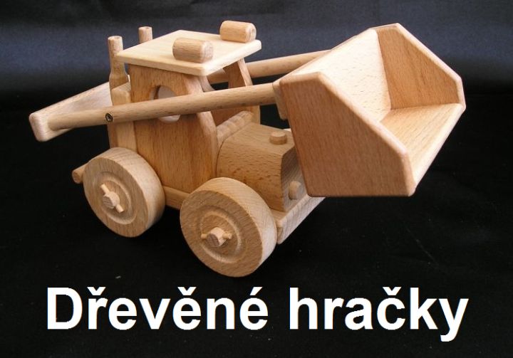 Dřevěné hračky pro nejmenší. Buldozer bagr