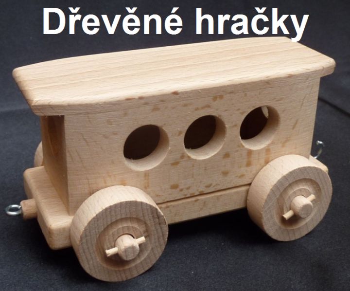 Železniční vagon k vláčku.Dřevěné hračky