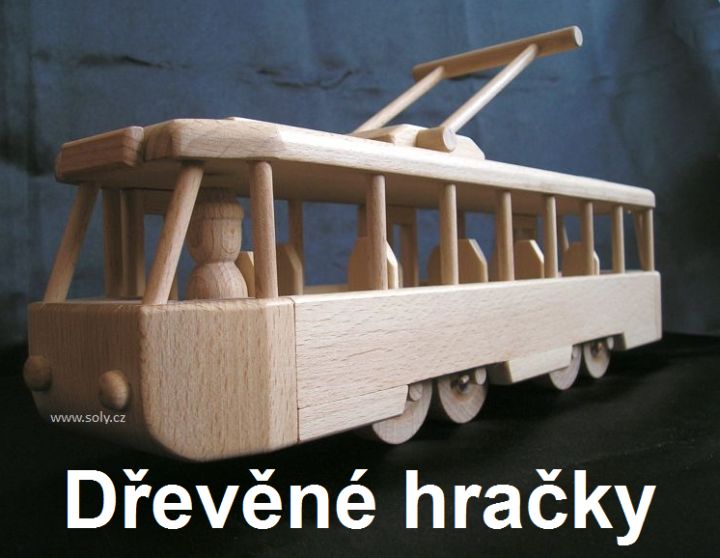 Dřevěné hračky, tramvaje na eshopu