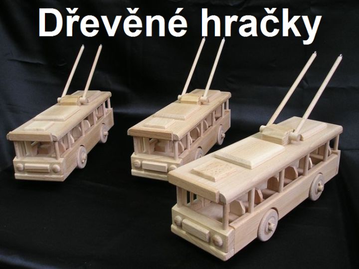 Dřevěné hračky, trolejbusy