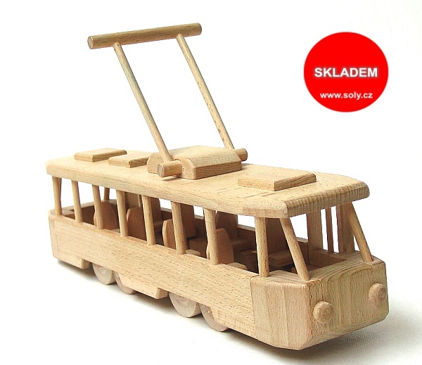 Šalina, tramvaj dřevěný dárek, hračka