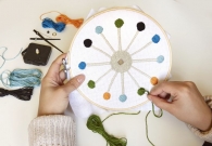 DIY vyšívané nástěnné funkční hodiny | dětské vyšívání