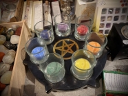 Pentagram stojan na svíčky 25 cm
