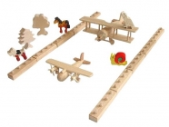 Letiště s letadly - dřevěná hračka stavebnice