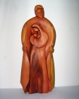 Bůh s Marií a Ježíšem děťátkem - plastika ze dřeva
