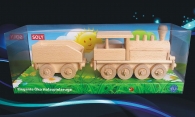 Dřevěná lokomotiva s uhlákem, hračka