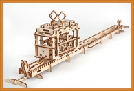 Tramvaj mechanická stavebnice, dřevěné hračky