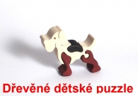 Pejsek dřevěné dětské skládací puzzle