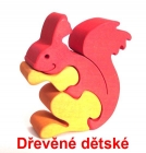 Veverka dřevěné dětské skládací puzzle