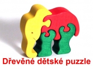 Slon dřevěné dětské skládací puzzle