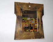 Chalupářské zrcadla v retro dřevěném rámu