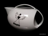 Porcelánová konvička na čaj 1 l s motivem andělíčka