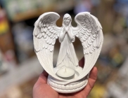 Anděl velké křídla 15 cm držák na svíčku