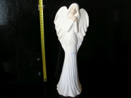 Velký bílý anděl, keramická dekorace, soška