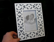 Fotorám dekorovaný bílý 10x15 cm