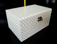 Bílá dekorační krabička, box, škatulka, truhlice, šperkovnice