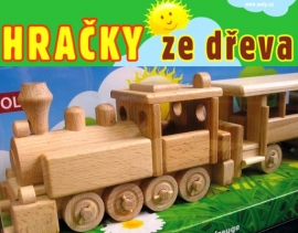 Dřevěná lokomotiva s vagonem