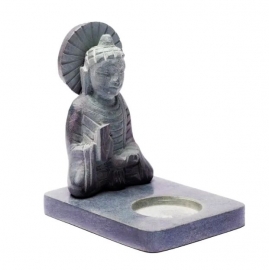 Sedící Buddha s držákem na čajovou svíčku.